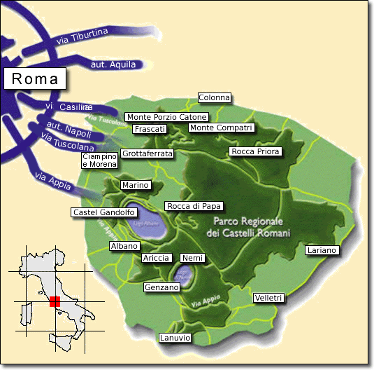 mappa castelli romani